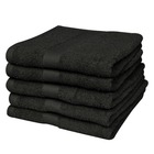 Petite serviette 5 pcs coton 500 gsm 50x100 cm noir