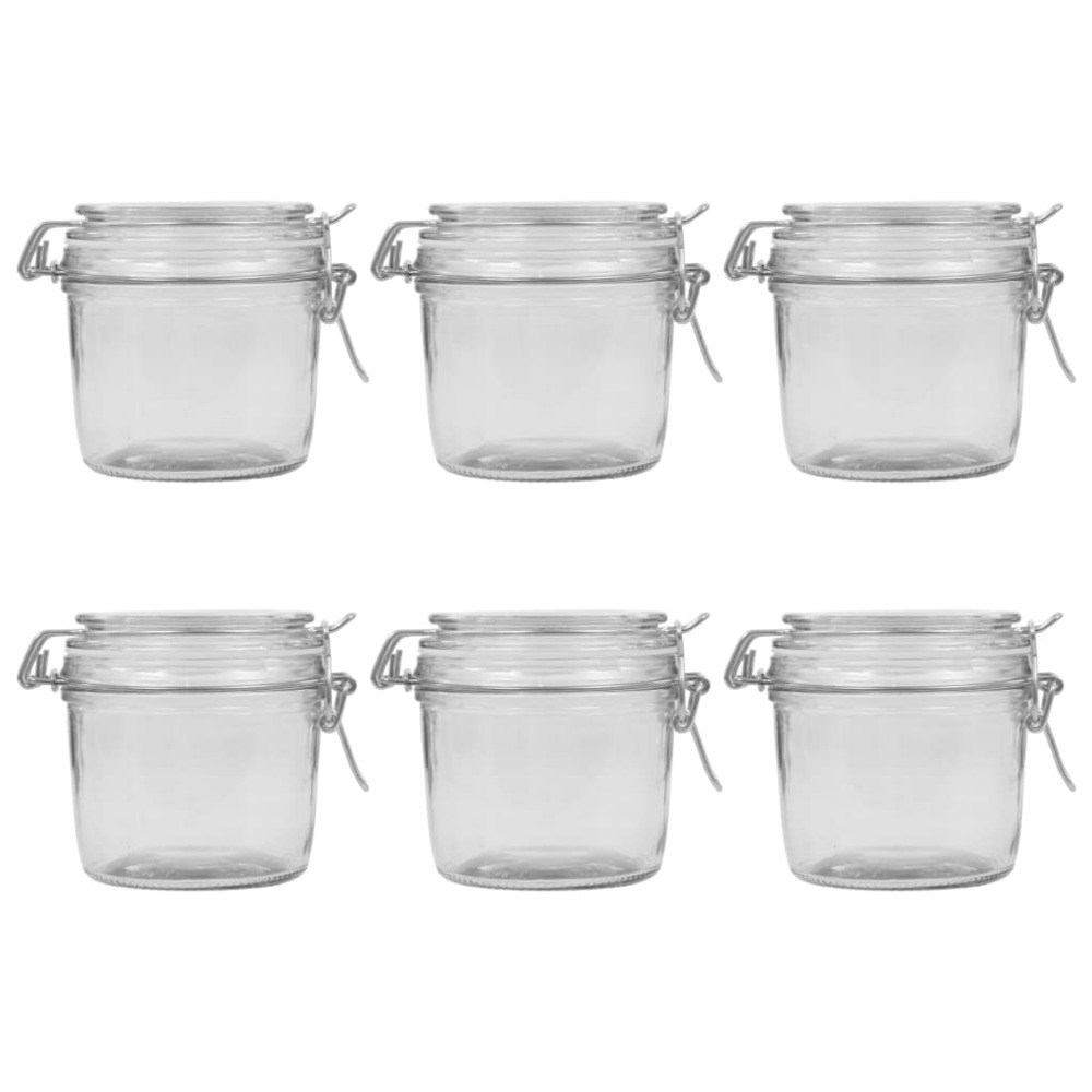 6 pcs Pots de conservation avec couvercle clipsable 340 ml Truffaut