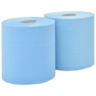 Essuie-tout en papier 2 couches 2 rouleaux 20 cm bleu