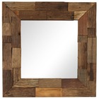 Miroir bois de récupération massif 50 x 50 cm