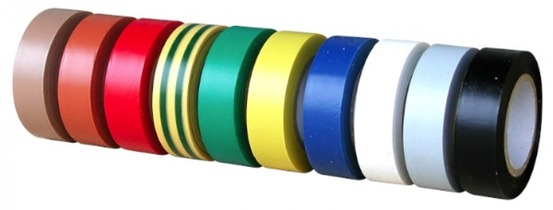 10 rouleaux de ruban adhésif pvc électricien multicolores