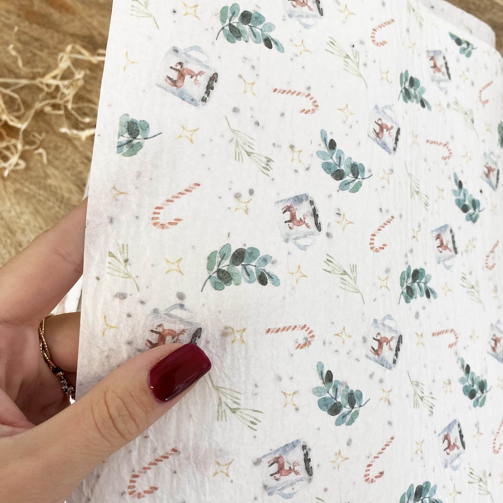 Mon papier cadeau de noel ensemencé à planter - lot de 5