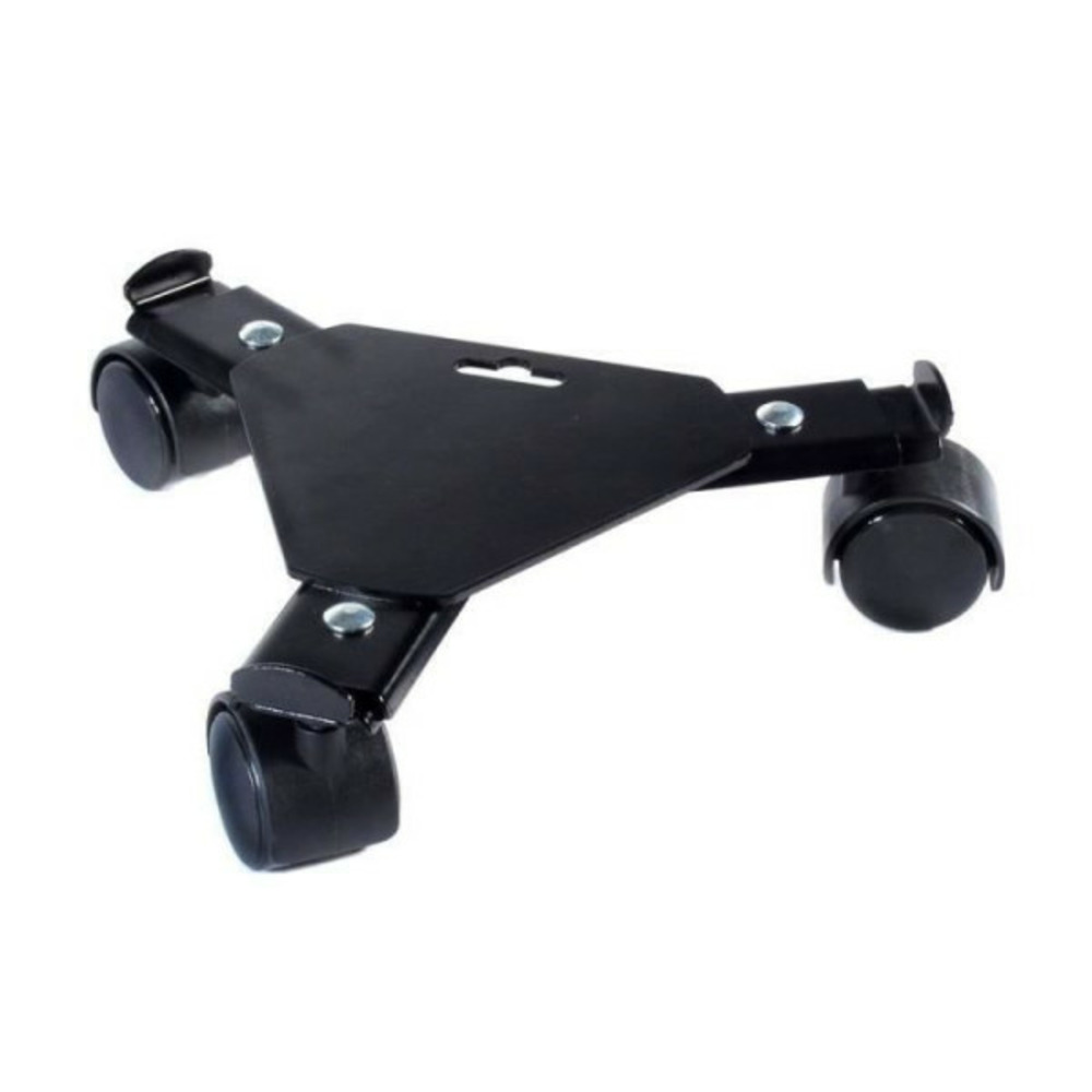 Support de pot roulant extensible - - en métal époxy noir mat - 3 branches - charge maxi 75 kg