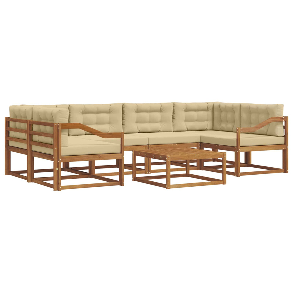 Ensemble de canapés d'extérieur 7 pcs naturel et beige