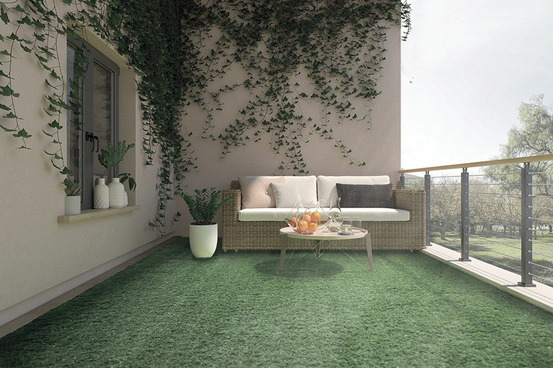 Moquette synthétique lubeck pro vert - 2 x 5 m - pp fibrillé 15 mm de haut