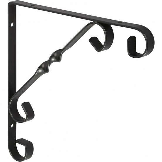 Equerre rétro acier epoxy noir, h.20 x p.20 cm