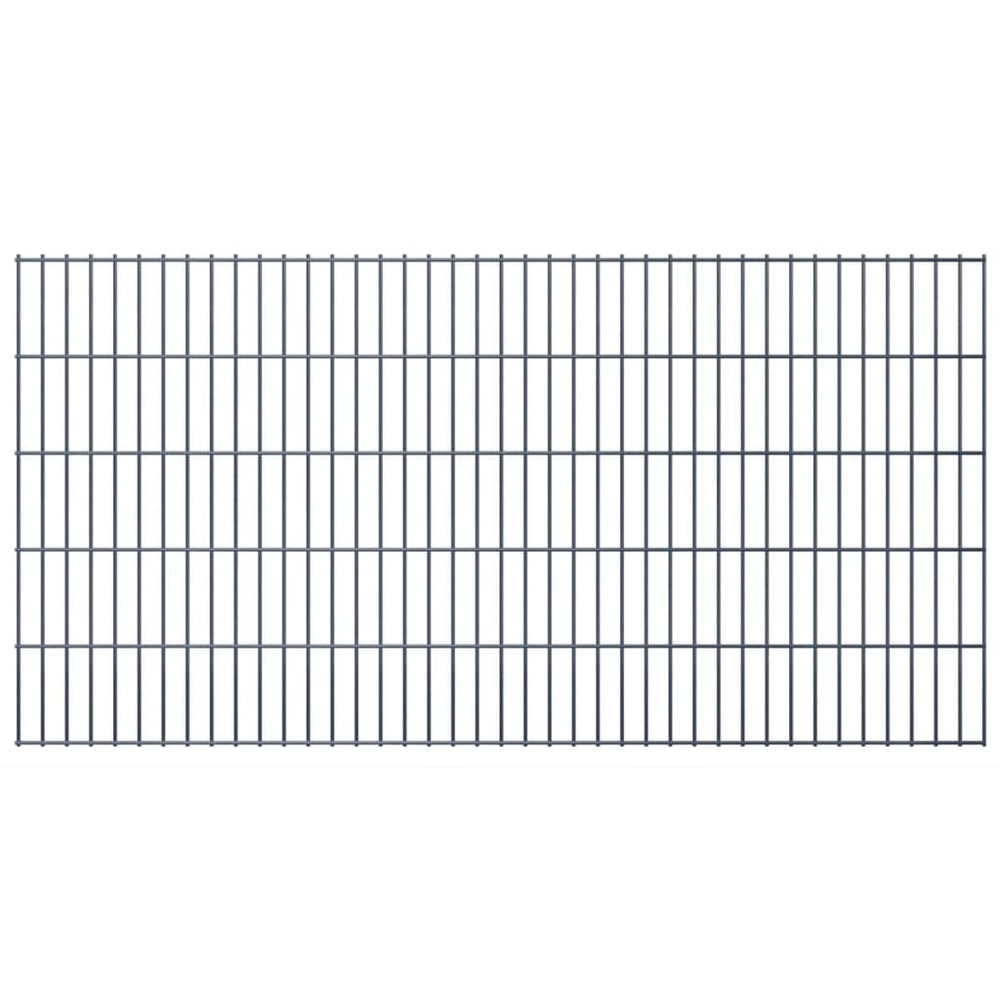Panneaux de clôture de jardin 2d 2,008x1,03 m 24 m total gris