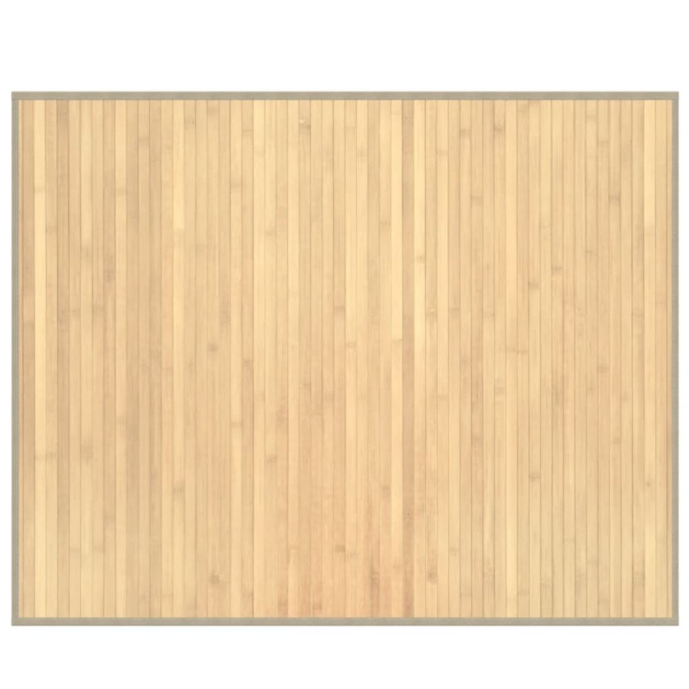 Tapis rectangulaire naturel clair 80x100 cm bambou