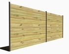 Kit clôture bois massif |10m de longueur|pin sylvestre traité autoclave vert|hauteur : 1,82m|2m entre poteaux