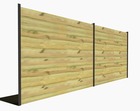 Kit clôture bois massif|20m de longueur|pin sylvestre traité autoclave vert|hauteur : 1,82m|2m entre poteaux