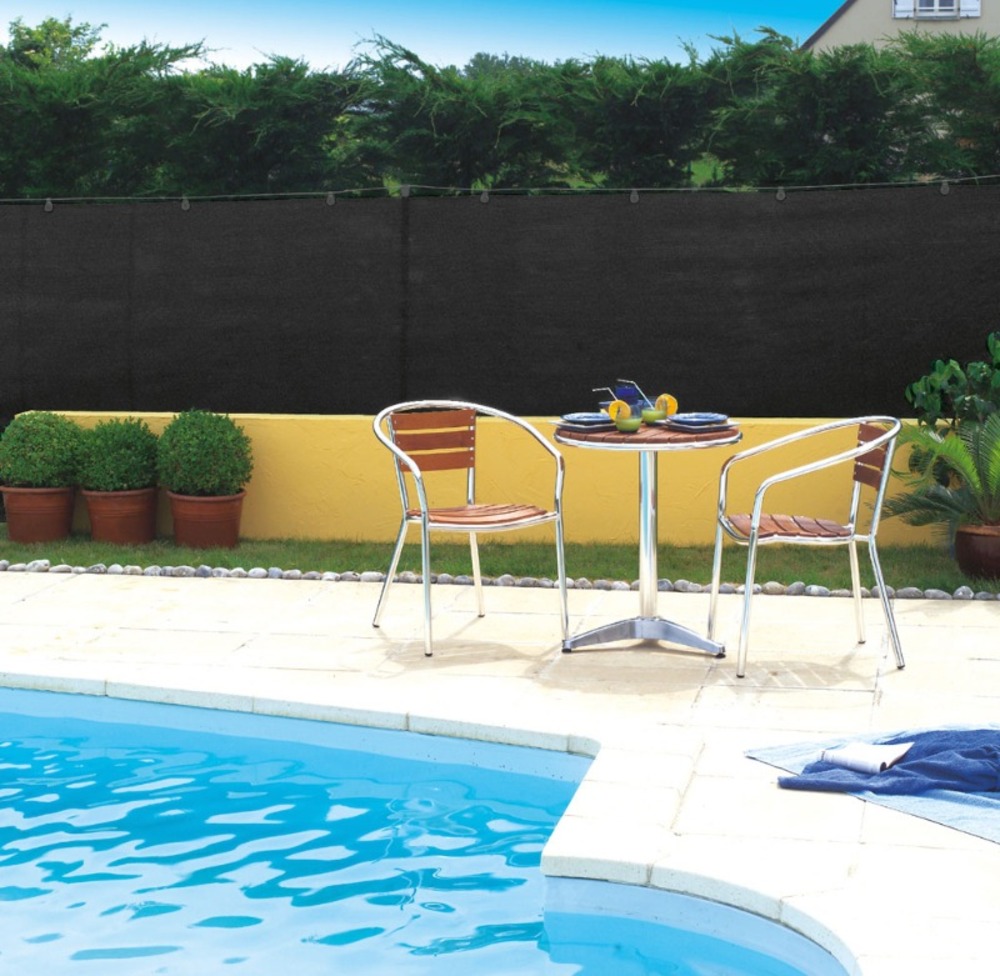 Brise vue tissé 95% occultant - noir- 1 x 10 m totaltex