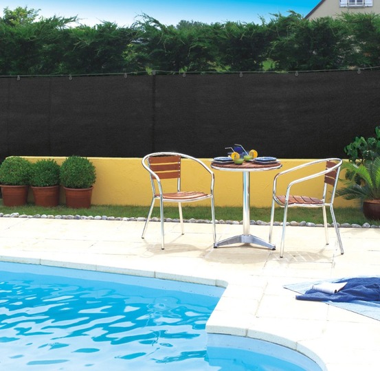 Brise vue tissé 95% occultant - noir- 1 x 10 m totaltex