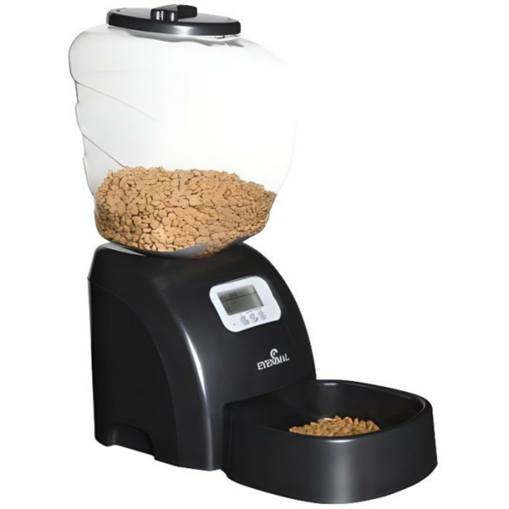 Distributeur automatique 5 kg de croquettes 45x20x47 cm - noir - pour chat et petit chien