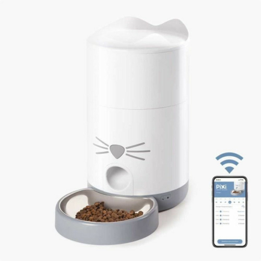 Catit - pixi distributeur de croquettes connecté pour chat - 1,2 kg (contrôlé par une application)