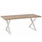 Table à manger en bois et métal blanc 200x95x79cm