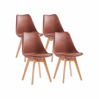 Lot de 4 chaises de salle à manger lagom terracotta bois naturel style scandinave