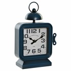 Horloge de table  bleu fer (19 x 8 x 28 cm)