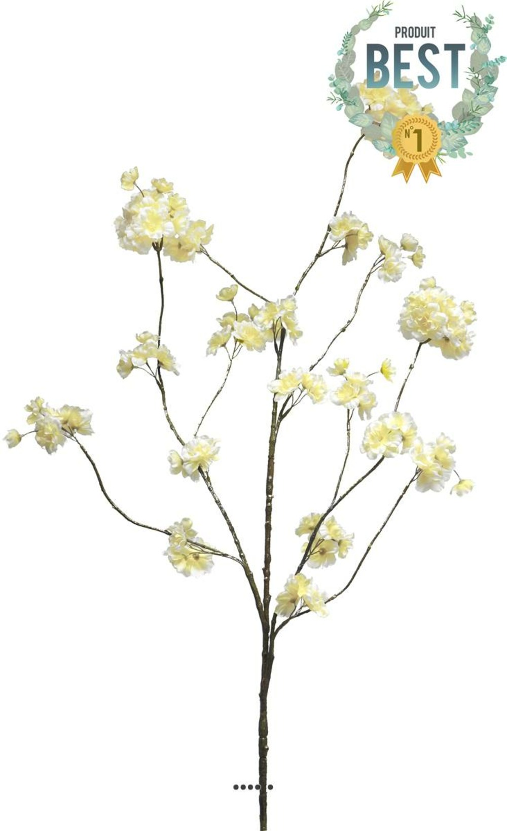 Branche de cerisier artificielle, h 126 cm crème - best - couleur: crème