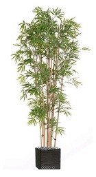Bambou artificiel en pot 12 cannes, 2400 feuilles, h 180 cm, d 60 cm