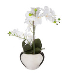 Plante artificielle orchidée dans pot en céramique argenté h 56 cm