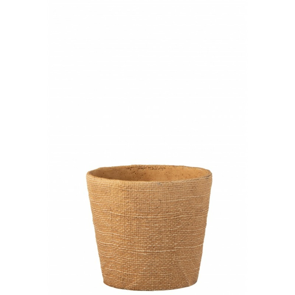 Cache-pot avec motifs bistro en ciment naturel 19x19x17 cm