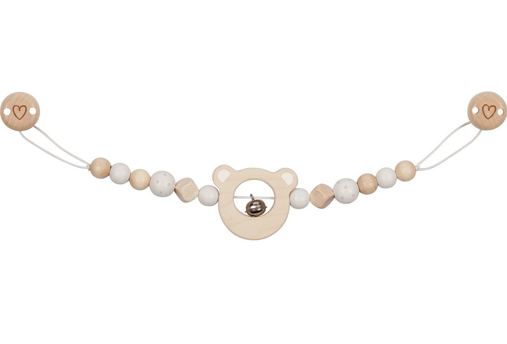 Chaîne poussette tête d'ours blanc