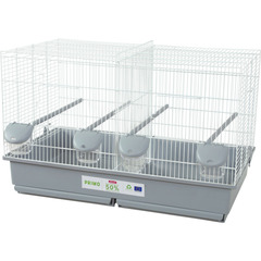 Cage primo 67 blanche et grise d 71.5 x 33.5 x 41 cm pour oiseaux.