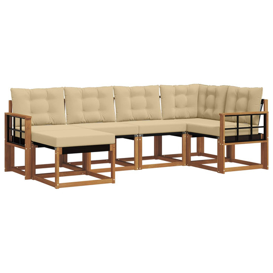 Ensemble de canapés d'extérieur 6 pcs naturel et beige