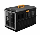 Caisse de transport / cage, poignée, ventilation optimale, pour chat & chien max 20 kg - pet carry - fc-670, noir