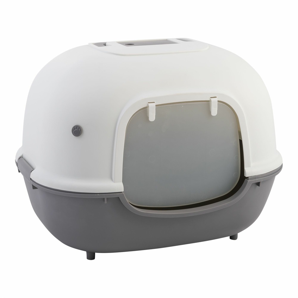 Bac à litière fermé, portable, pelle incluse, pour chat - cat litter box - wnt-510, gris
