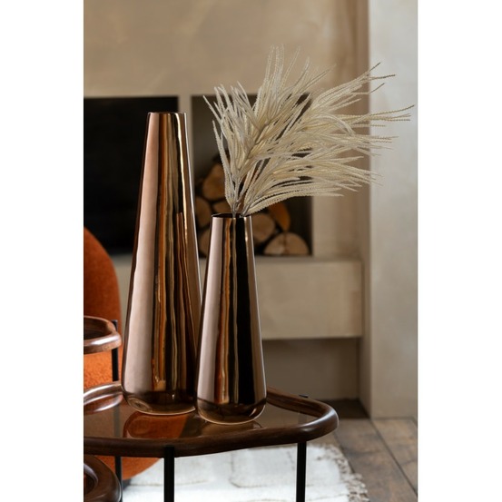 Vase de sol en aluminium doré 16x16x40 cm