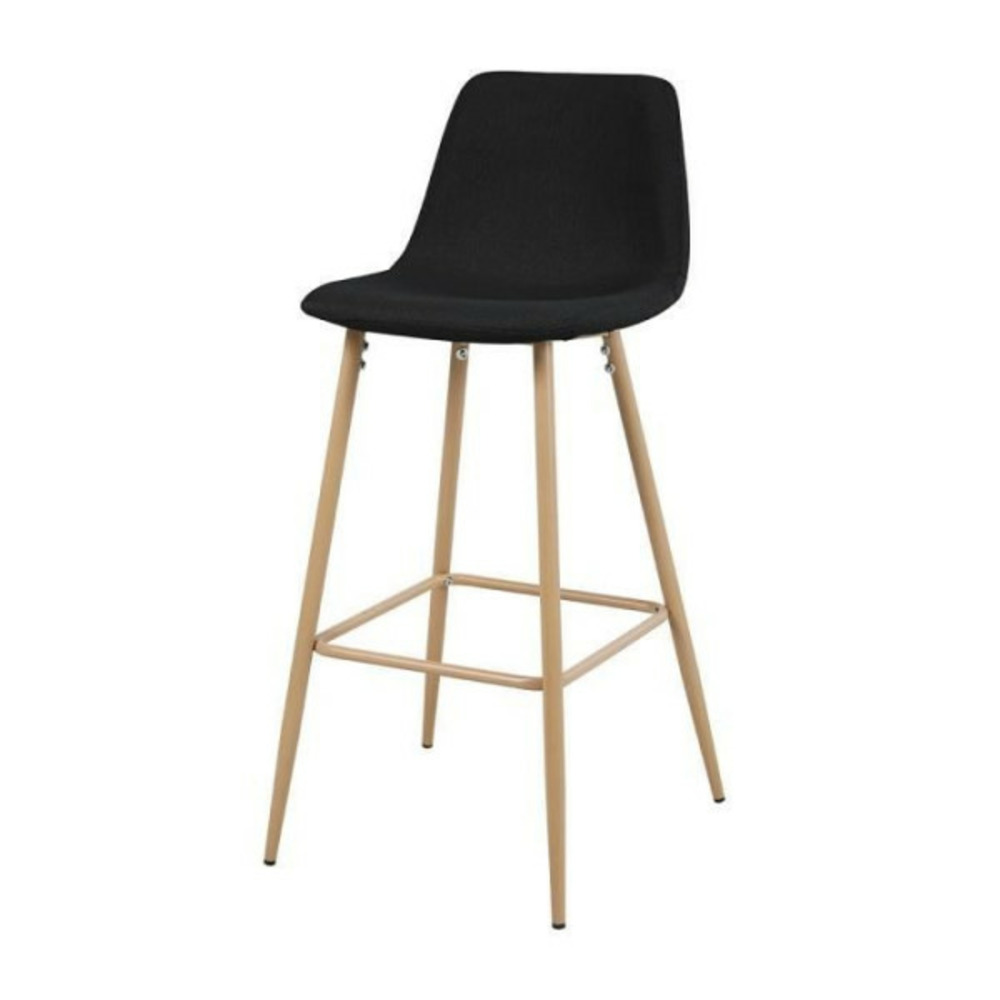 Tabourets - chaises lot de 2  de bar - métal et tissu - 41 x 50 x 100 cm - noir - clody