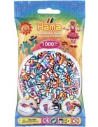 Sachet 1000 perles plastique midi mix bicolores