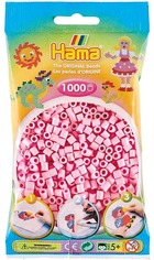 Sachet 1000 perles plastique midi mix rose tendre