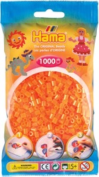 Sachet 1000 perles plastique midi orange néon
