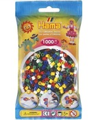 Sachet 1000 perles plastique midi base mix 6 couleurs