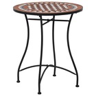 Table de bistro mosaïque marron 60 cm  céramique