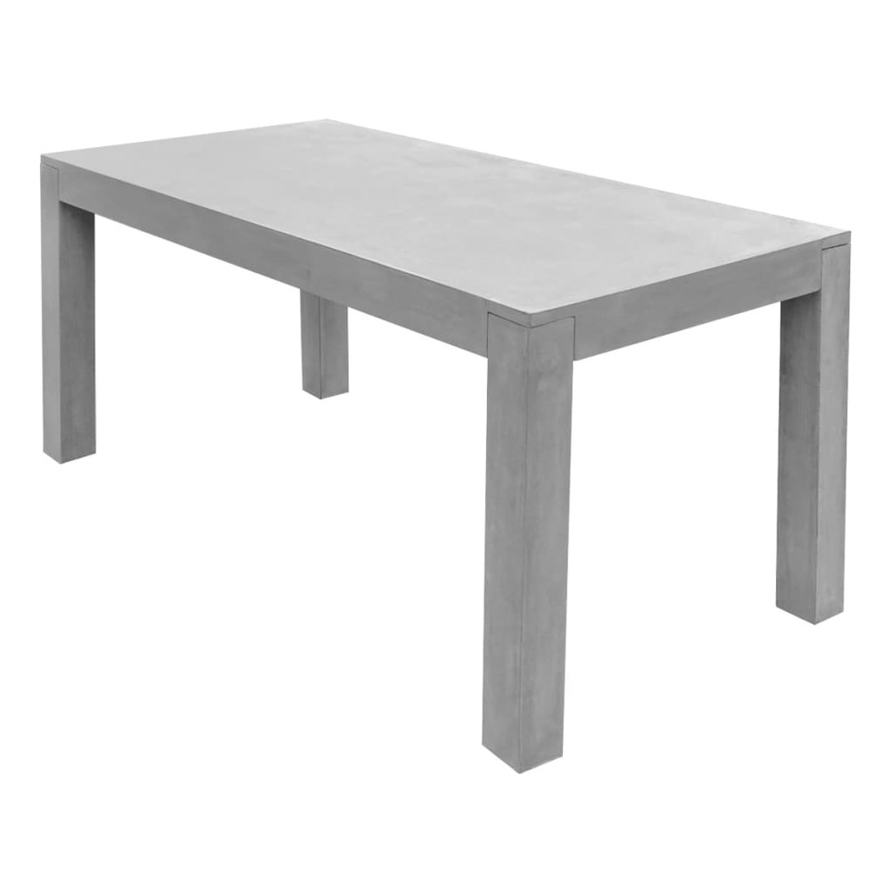 Table de jardin gris 180x90x75 cm béton