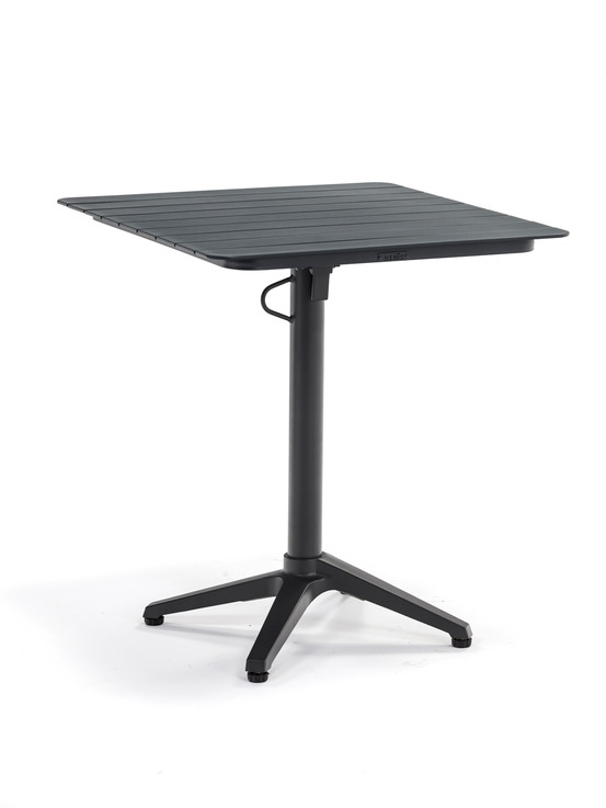 Table bistro d'extérieur carrée SPRING, aluminium thermolaqué, GRIS ANTHRACITE
