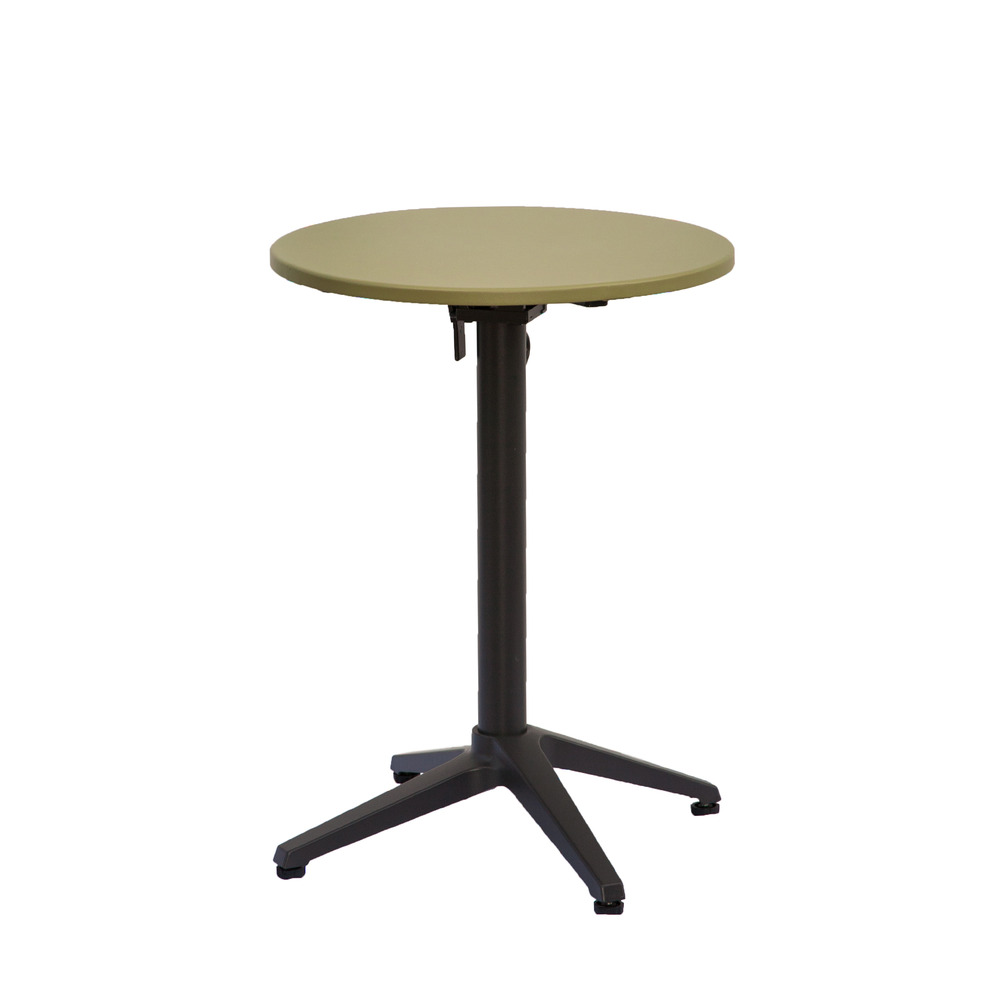 Table bistro d'extérieur ronde ALICANTE en aluminium thermolaqué, VERT JONC