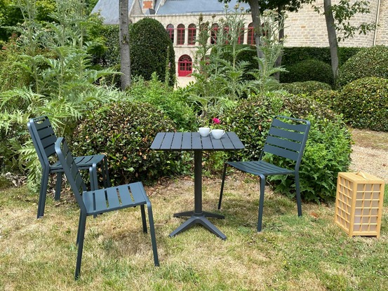 Set bistro d'extérieur SPRING pour 4 personnes, aluminium , ANTHRACITE