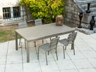 Ensemble repas d'extérieur TYPON: table et 4 chaises en aluminium, MOKA