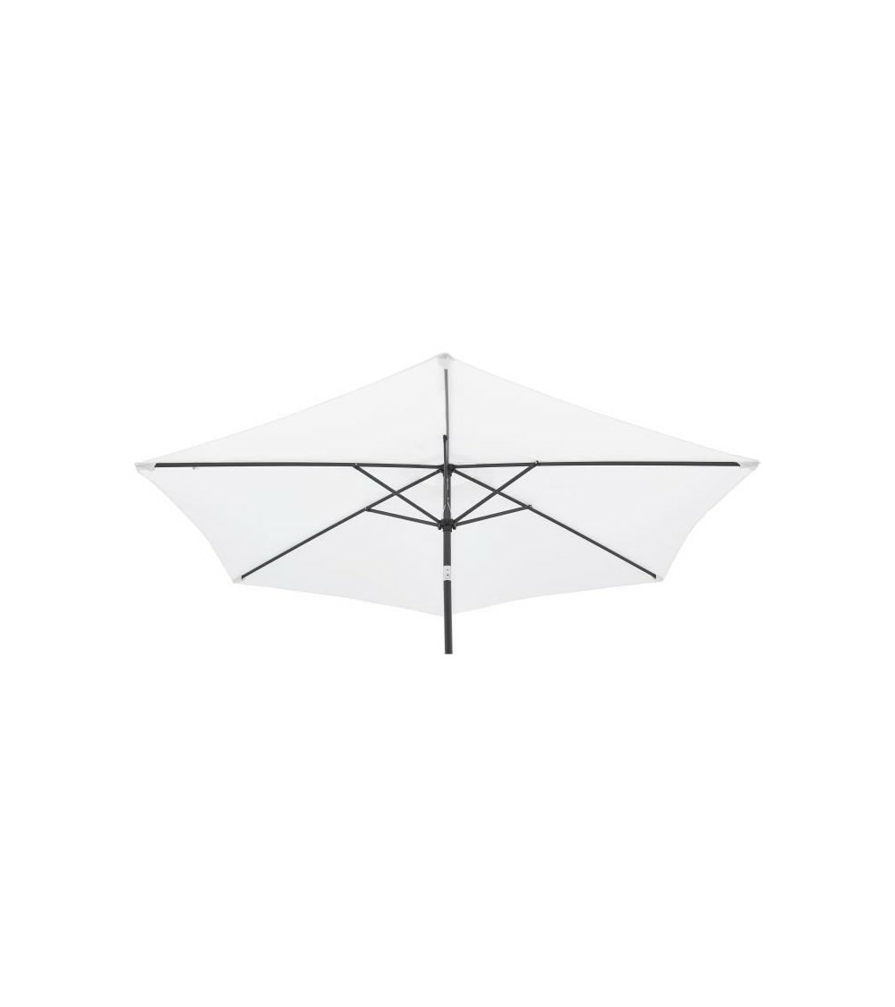 Parasol droit diam. 3 m – hauteur ajustable - mat aluminium et toile polyester 160g - blanc