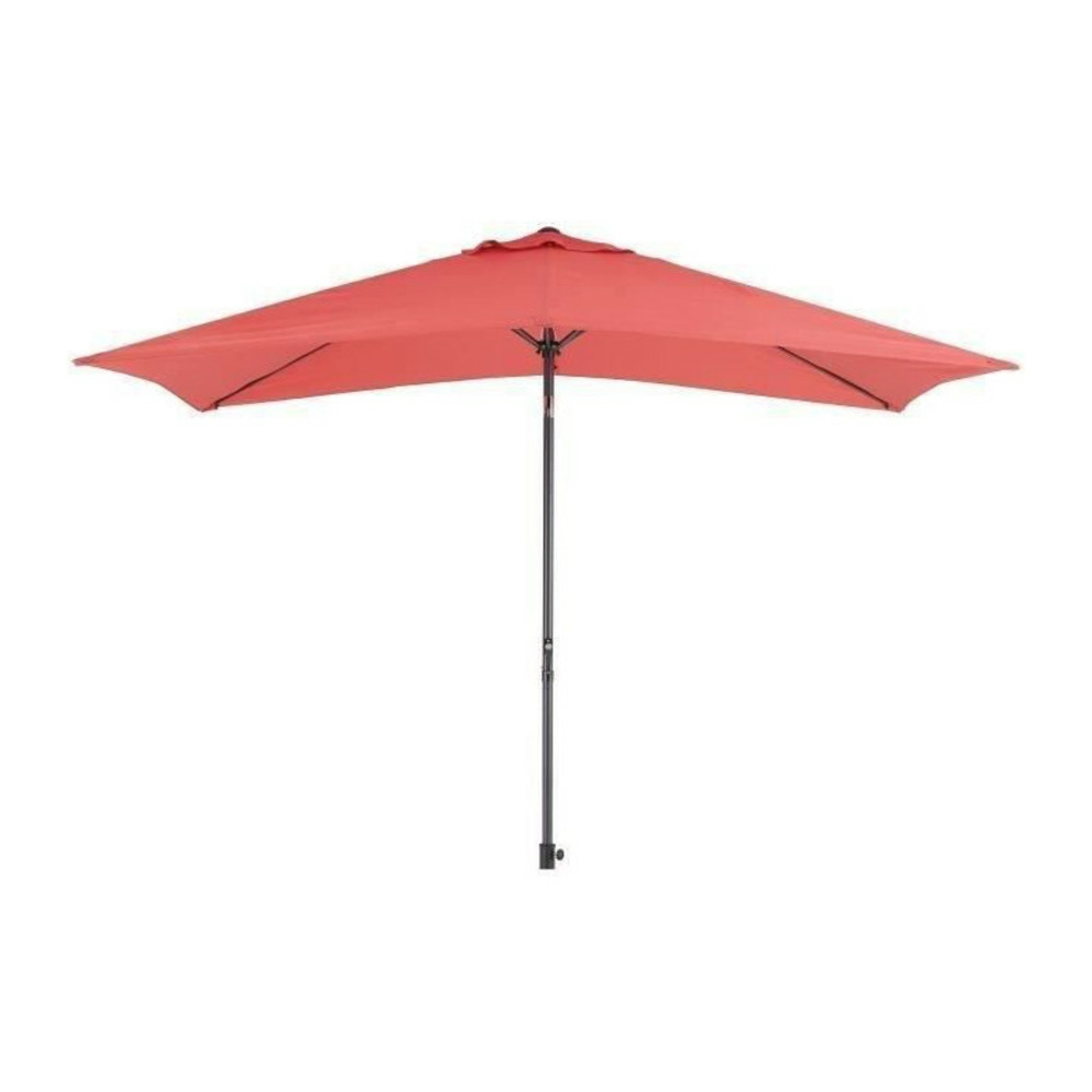 Parasol droit 3x2 m inclinable - mât aluminium avec toile polyester 160 g/mu00b2 - rouge