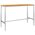 Table de bar 160x60x105 cm bois d'acacia solide et inox