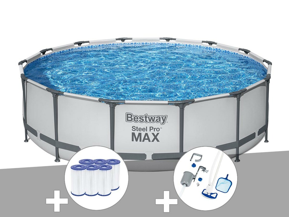 Kit piscine tubulaire  steel pro max ronde 4,27 x 1,07 m + 6 cartouches de filtr