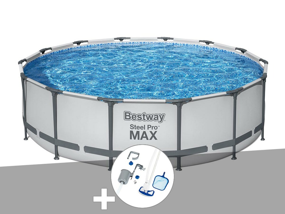 Kit piscine tubulaire  steel pro max ronde 4,27 x 1,07 m + kit d'entretien