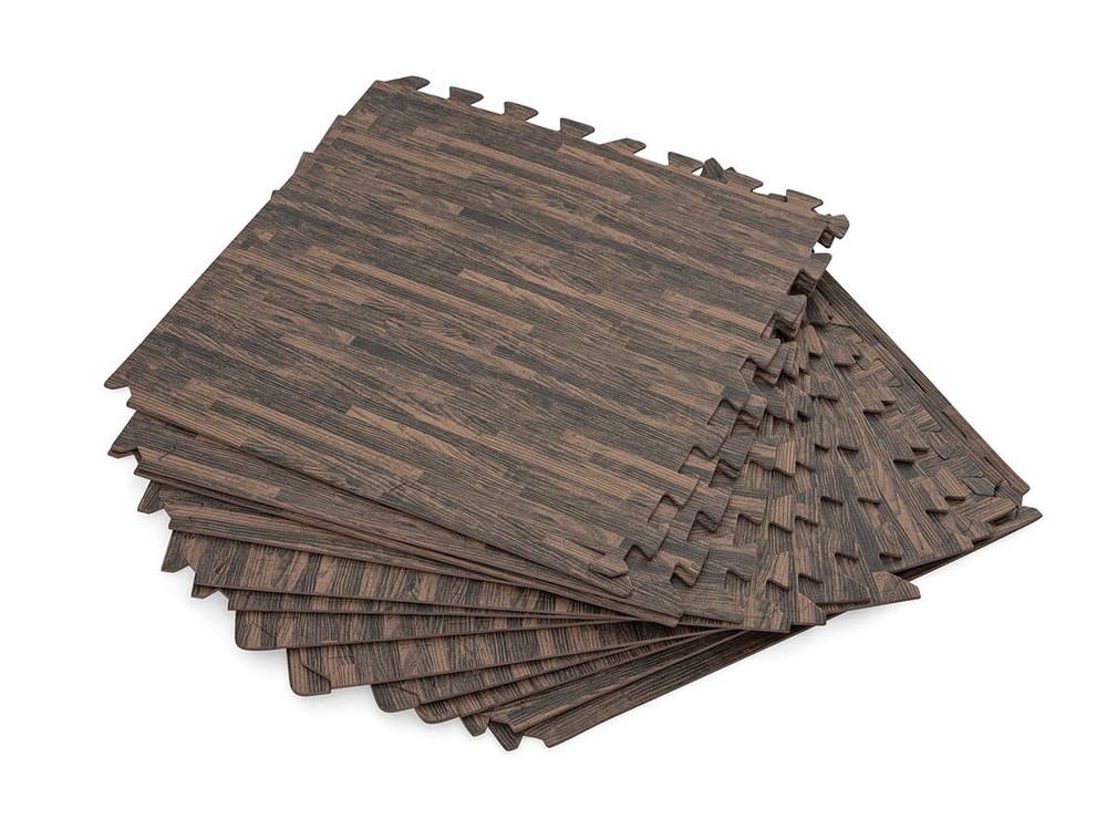 Lot de 12 dalles de protection de sol en mousse 50,8 x 50,8 cm effet bois pour p