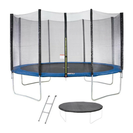 Trampoline maxi eco u00d8 430 cm bleu - avec filet, echelle, couverture de protection