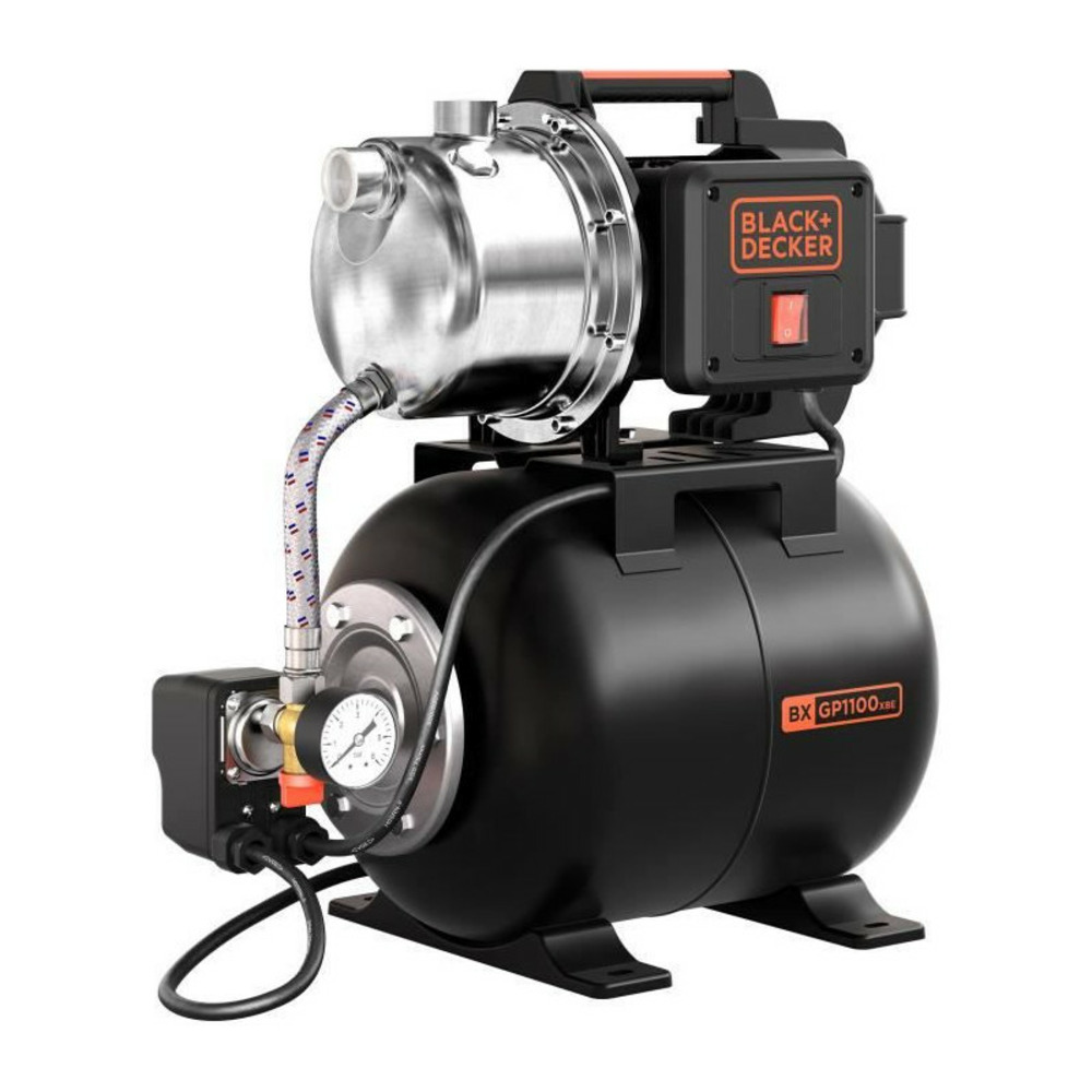- pompe auto-amorçante 1100 w avec cuve aspirateur - acier carbone 19l et pressostat mécanique
